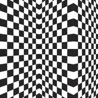 Black and white chessboard pattern with riso print effect vector illustration.