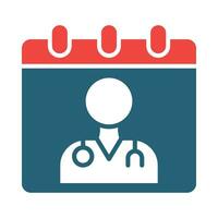 Doctor Visit Day Glyph Two Color Icon For Personal And Commercial Use. vector