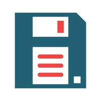 Floppy Disk Glyph Two Color Icon For Personal And Commercial Use. vector