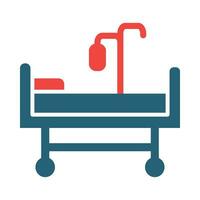 Hospital Bed Glyph Two Color Icon For Personal And Commercial Use. vector