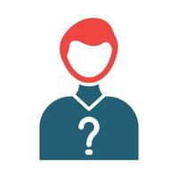 Missing Person Glyph Two Color Icon For Personal And Commercial Use. vector
