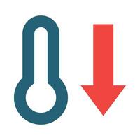 Thermometer Glyph Two Color Icon For Personal And Commercial Use. vector