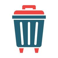 Dumpster Glyph Two Color Icon For Personal And Commercial Use. vector