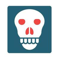 Skull X-ray Glyph Two Color Icon For Personal And Commercial Use. vector