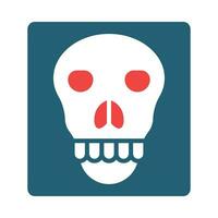 Skull X-ray Glyph Two Color Icon For Personal And Commercial Use. vector