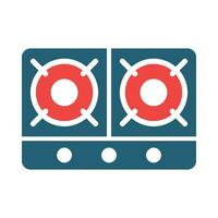 Cooking Stove Glyph Two Color Icon For Personal And Commercial Use. vector