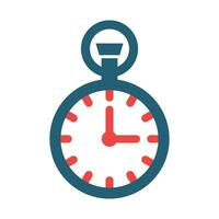 Pocket Watch Glyph Two Color Icon For Personal And Commercial Use. vector