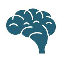 Brain Glyph Two Color Icon For Personal And Commercial Use. vector