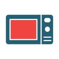 Microwave Glyph Two Color Icon For Personal And Commercial Use. vector