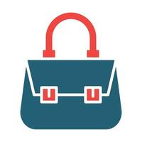 Shoulder Bag Glyph Two Color Icon For Personal And Commercial Use. vector
