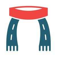 Scarf Glyph Two Color Icon For Personal And Commercial Use. vector