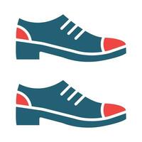 Formal Shoes Glyph Two Color Icon For Personal And Commercial Use. vector