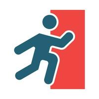Emergency Exit Glyph Two Color Icon For Personal And Commercial Use. vector