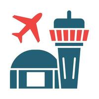 Airport Glyph Two Color Icon For Personal And Commercial Use. vector