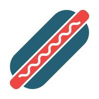 Hot Dog Glyph Two Color Icon For Personal And Commercial Use. vector
