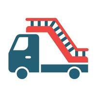 Ladder Truck Glyph Two Color Icon For Personal And Commercial Use. vector