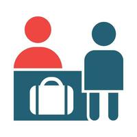 Check In Glyph Two Color Icon For Personal And Commercial Use. vector