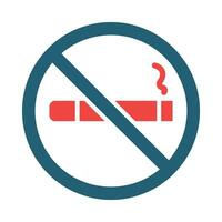 No Smoking Glyph Two Color Icon For Personal And Commercial Use. vector