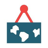 Hanging Map Glyph Two Color Icon For Personal And Commercial Use. vector