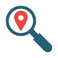 Geography Search Glyph Two Color Icon For Personal And Commercial Use. vector