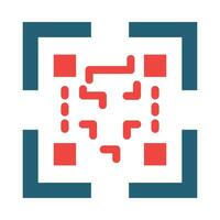 Qr Code Glyph Two Color Icon For Personal And Commercial Use. vector