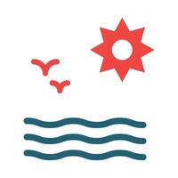 Sea Glyph Two Color Icon For Personal And Commercial Use. vector