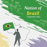 Brazil Independence Day Post Design. September 7th, the day when Brazilians made this nation free. Suitable for national days. Perfect concepts for social media posts, greeting cards, covers, banners. vector