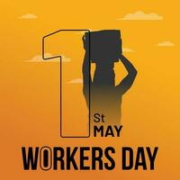 International Workers' Day Special Social Media Post Design. May 1st is the Day for Awareness About Labor Rights. Creative Unique Silhouette Design Concepts. vector