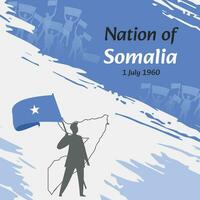 Somalia independencia día enviar diseño. julio 1º, el día cuando somalíes hecho esta nación gratis. adecuado para nacional días. Perfecto conceptos para social medios de comunicación publicaciones, saludo tarjeta, cubrir, bandera. vector