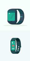 Fitness tracker device minimalist wrist band flat style vector image