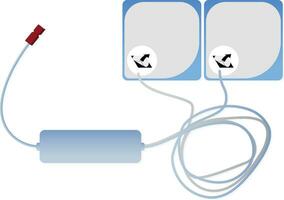 desfibrilador pediátrico electrodo almohadillas ilustración plano estilo vector imagen