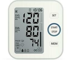 sangre presión monitor o bp máquina automático Superior brazo sangre presión grande lcd monitor vector imagen