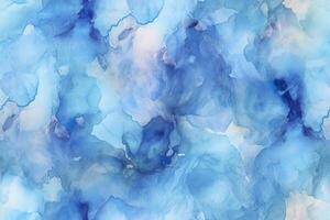 Blue alcohol ink background. Abstract delicate winter season texture. AI Generative photo