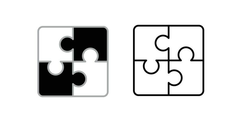 set of puzzle design. business teamwork sign and symbol.