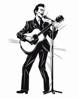 singer with guitar vector