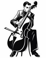 cello player illustration vector