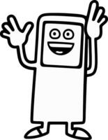 a cartoon character waving his hands vector