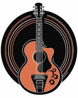 cartoon acoustic guitar vector