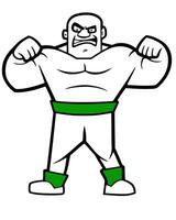 a cartoon man with a green and white belt vector