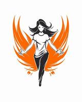 girl with super powers vector