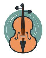 cartoon violin illustration vector