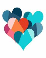 bundled colorful hearts vector