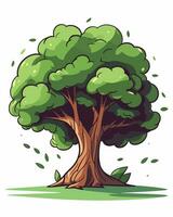 cartoon healthy tree vector