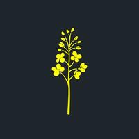 Canola, mustard symbol. Production of biofuel, oil vector