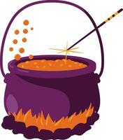 cauldron with potion magic isolated icon vector illustration design