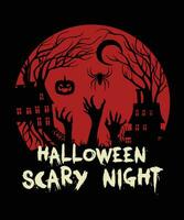 Halloween Scary Night, Halloween t shirt vector