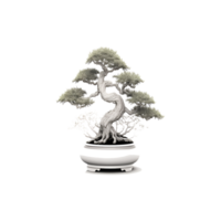 A white bonsai tree icon AI Generated png