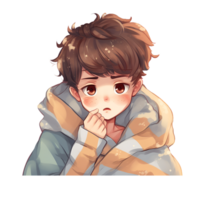 sad boy cartoon icon image AI Generated png