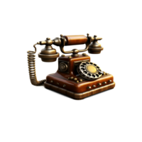 Old Telephone cartoon AI Generated png