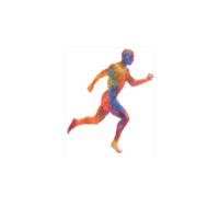 un pintura de corriendo hombre icono imagen png